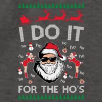 I Do It For The Hos Funny Santa Ugly Christmas Vector Backpack