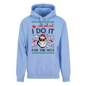 I Do It For The Hos Funny Santa Ugly Christmas Unisex Surf Hoodie