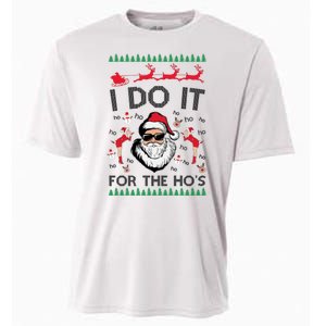 I Do It For The Hos Funny Santa Ugly Christmas Cooling Performance Crew T-Shirt