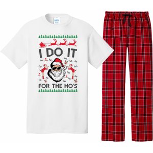 I Do It For The Hos Funny Santa Ugly Christmas Pajama Set