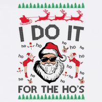 I Do It For The Hos Funny Santa Ugly Christmas Flatbill Hat