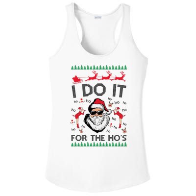 I Do It For The Hos Funny Santa Ugly Christmas Ladies PosiCharge Competitor Racerback Tank