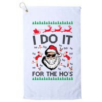 I Do It For The Hos Funny Santa Ugly Christmas Golf Towel