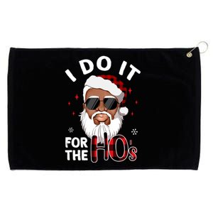 I Do It For The Hos Christmas African American Santa Black Gift Grommeted Golf Towel