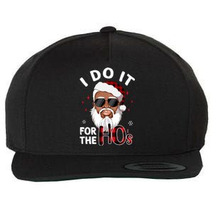 I Do It For The Hos Christmas African American Santa Black Gift Wool Snapback Cap