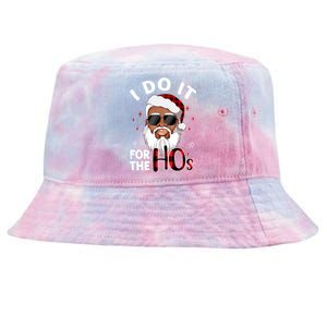 I Do It For The Hos Christmas African American Santa Black Gift Tie-Dyed Bucket Hat