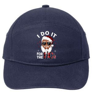 I Do It For The Hos Christmas African American Santa Black Gift 7-Panel Snapback Hat