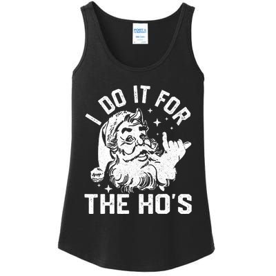 I Do It For The Ho's Funny Inappropriate Christmas  Santa Ladies Essential Tank