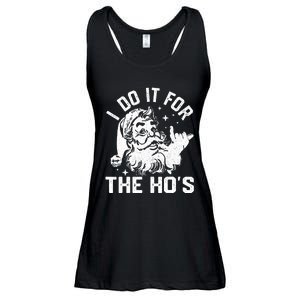 I Do It For The Ho's Funny Inappropriate Christmas  Santa Ladies Essential Flowy Tank