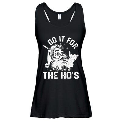 I Do It For The Ho's Funny Inappropriate Christmas  Santa Ladies Essential Flowy Tank