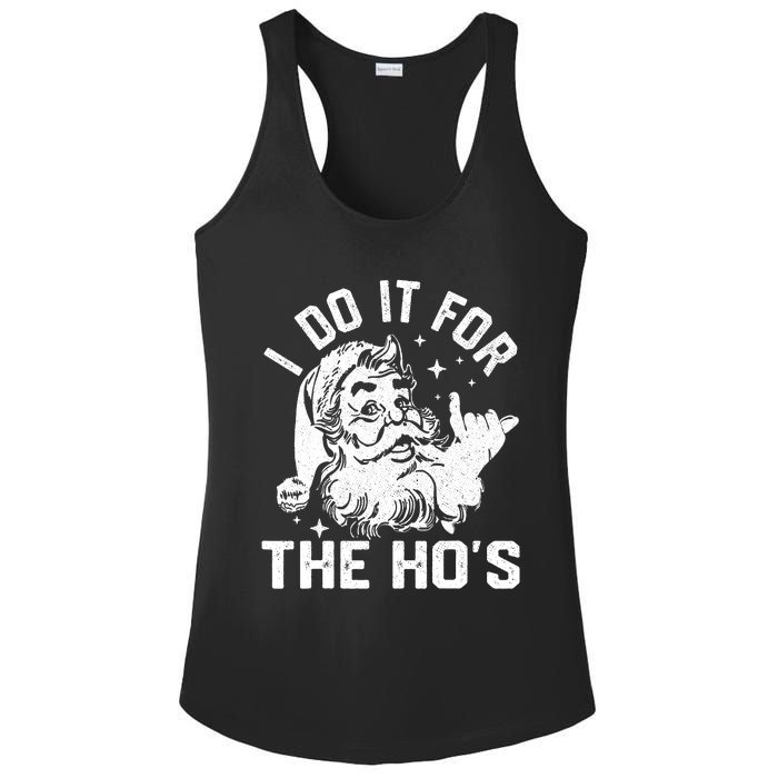 I Do It For The Ho's Funny Inappropriate Christmas  Santa Ladies PosiCharge Competitor Racerback Tank