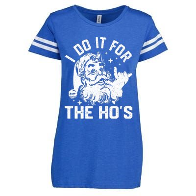 I Do It For The Ho's Funny Inappropriate Christmas  Santa Enza Ladies Jersey Football T-Shirt