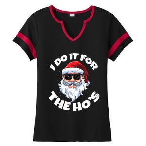 I Do It For The HoS Inappropriate Christmas Santa Claus Gift Ladies Halftime Notch Neck Tee