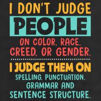 I Don't Judge People Grammar English Teacher 25L Jumbo Tote