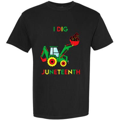 I Dig Juneteenth Fists Tractor Funny Garment-Dyed Heavyweight T-Shirt