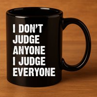 I Don't Judge Anyone I Judge Everyone 11oz C Handle Ceramic Mug