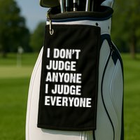 I Don't Judge Anyone I Judge Everyone Golf Towel