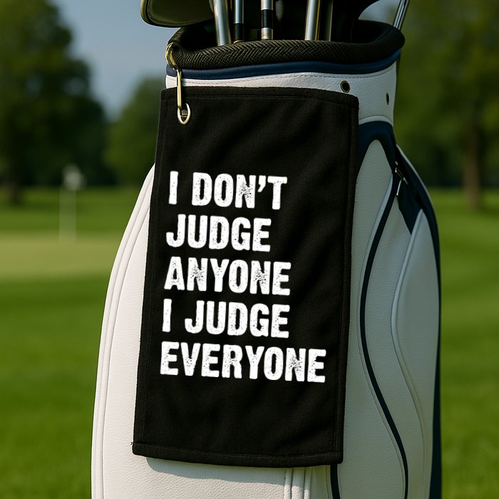 I Don't Judge Anyone I Judge Everyone Golf Towel