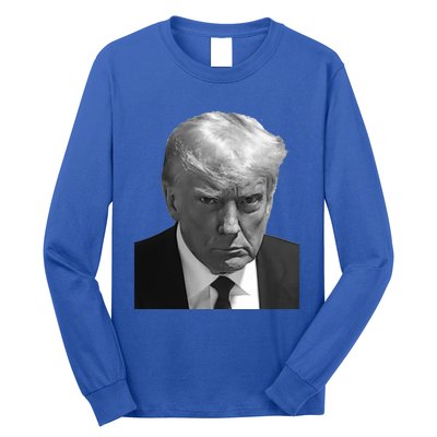 Iconic Donald J Trump Mugshot Black And White Georgia Arrest Gift Long Sleeve Shirt