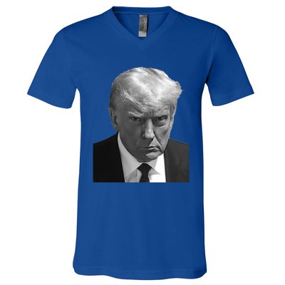 Iconic Donald J Trump Mugshot Black And White Georgia Arrest Gift V-Neck T-Shirt