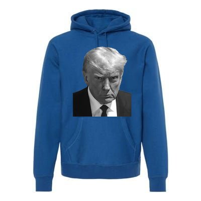 Iconic Donald J Trump Mugshot Black And White Georgia Arrest Gift Premium Hoodie