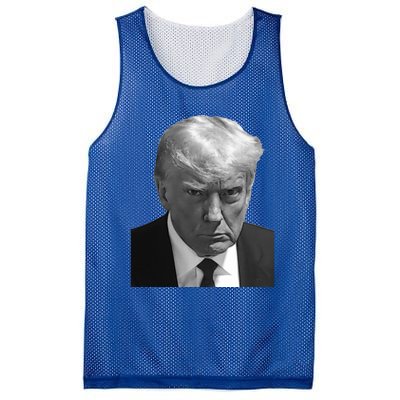 Iconic Donald J Trump Mugshot Black And White Georgia Arrest Gift Mesh Reversible Basketball Jersey Tank