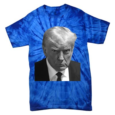 Iconic Donald J Trump Mugshot Black And White Georgia Arrest Gift Tie-Dye T-Shirt