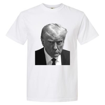 Iconic Donald J Trump Mugshot Black And White Georgia Arrest Gift Garment-Dyed Heavyweight T-Shirt