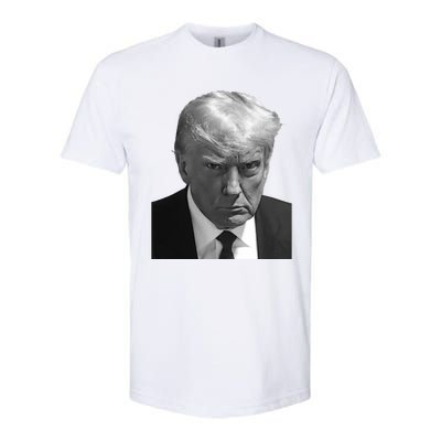 Iconic Donald J Trump Mugshot Black And White Georgia Arrest Gift Softstyle CVC T-Shirt