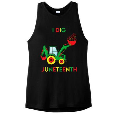 I Dig Juneteenth Fists Tractor Funny Ladies PosiCharge Tri-Blend Wicking Tank