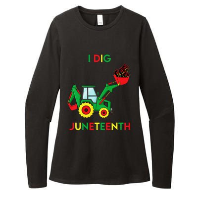 I Dig Juneteenth Fists Tractor Funny Womens CVC Long Sleeve Shirt