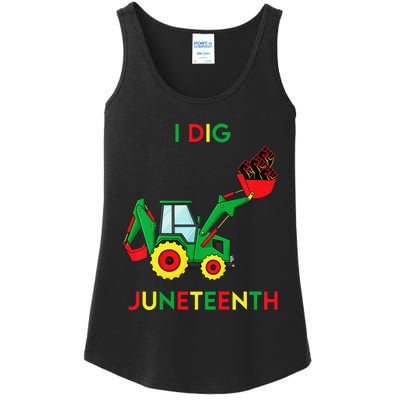 I Dig Juneteenth Fists Tractor Funny Ladies Essential Tank