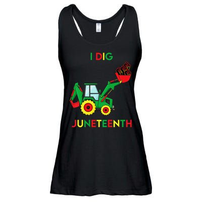 I Dig Juneteenth Fists Tractor Funny Ladies Essential Flowy Tank