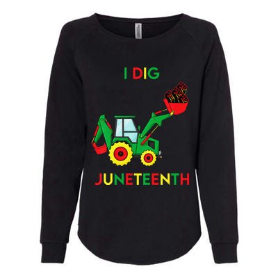 I Dig Juneteenth Fists Tractor Funny Womens California Wash Sweatshirt