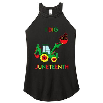 I Dig Juneteenth Fists Tractor Funny Women's Perfect Tri Rocker Tank