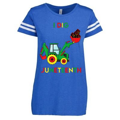 I Dig Juneteenth Fists Tractor Funny Enza Ladies Jersey Football T-Shirt