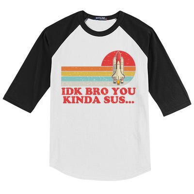 IDK Bro You Kinda Sus Space Shuttle Impostor Among Us Kids Colorblock Raglan Jersey