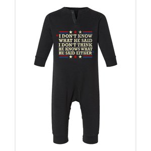 I Don’T Know What He Just Said At The End Of That Sentence Infant Fleece One Piece