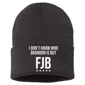 I Dont Know Who Brandon Is But Fjb LetS Go Brandon Lets Go Brandon Sustainable Knit Beanie