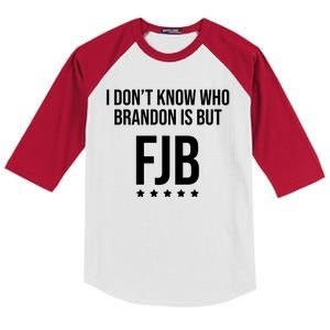 I Dont Know Who Brandon Is But Fjb LetS Go Brandon Lets Go Brandon Kids Colorblock Raglan Jersey