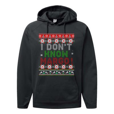 I Dont Know Margo Ugly Christmas Sweater Funny Matching Performance Fleece Hoodie