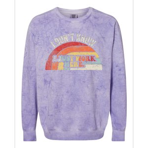 I DonT Know I Just Work Here Funny Colorblast Crewneck Sweatshirt