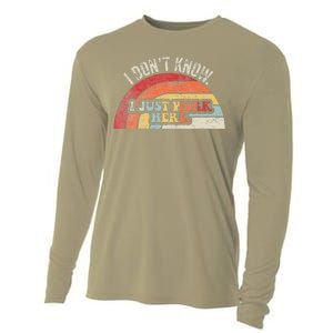 I DonT Know I Just Work Here Funny Cooling Performance Long Sleeve Crew