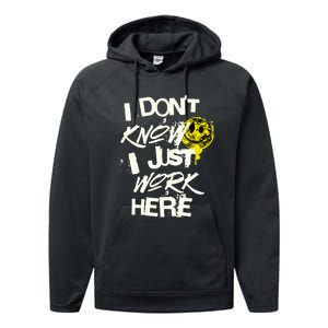 I Don't Know I Just Work Here Funny Work Performance Fleece Hoodie