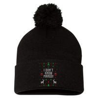 I Don't Know Margo ! Ugly Christmas Pom Pom 12in Knit Beanie