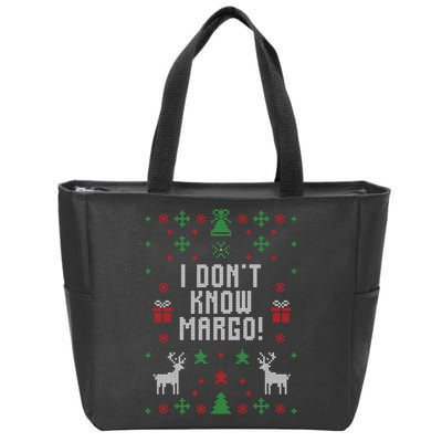 I Don't Know Margo ! Ugly Christmas Zip Tote Bag