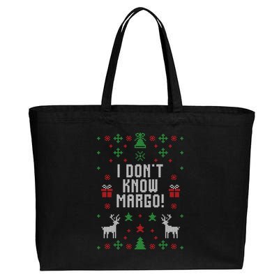 I Don't Know Margo ! Ugly Christmas Cotton Canvas Jumbo Tote