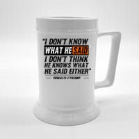 I Don’T Know What He Just Said Funny Quote Design Beer Stein