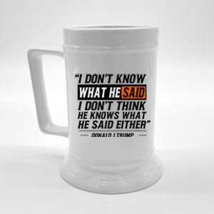 I Don’T Know What He Just Said Funny Quote Design Beer Stein