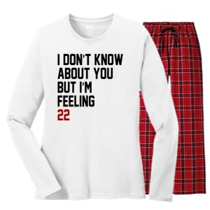 I Dont Know About You But Im Feeling 22 Birthday Women's Long Sleeve Flannel Pajama Set 